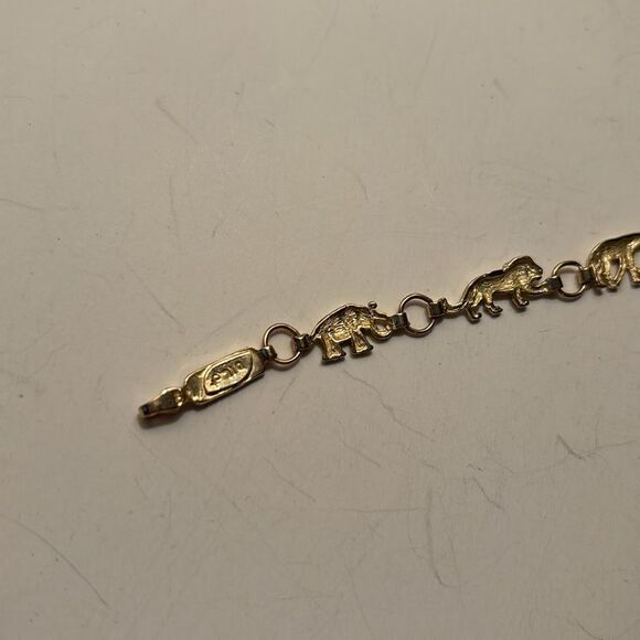 Dainty 10k Yellow Gold Noah’s Ark Bracelet 7.5” - Picture 9 of 11